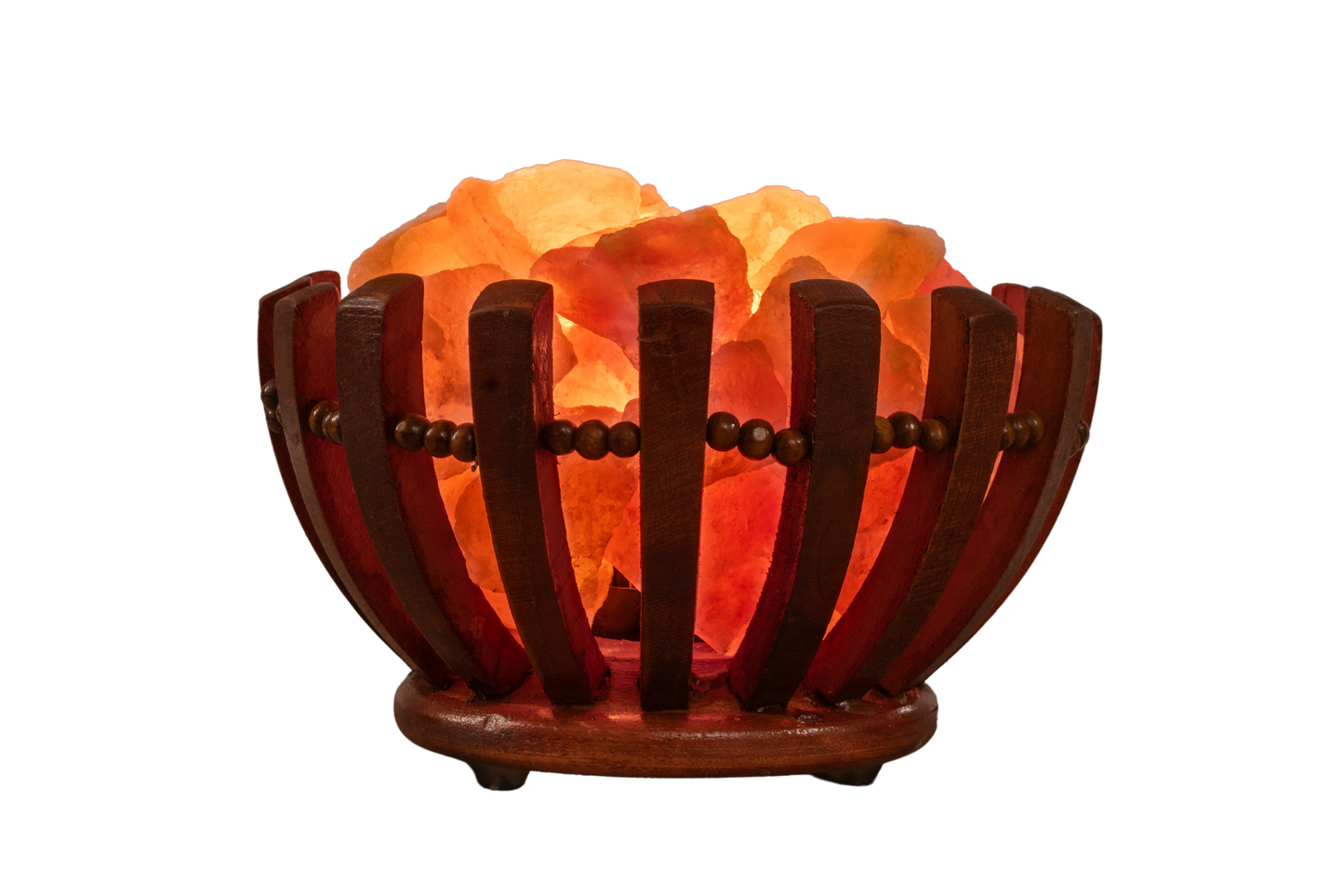 Rose Wooden Round Shape Basket with chunks 3-4Kg