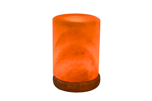 Handcrafted Natural Himalayan Cylinder Shape USB Lamp 800 - 1000g